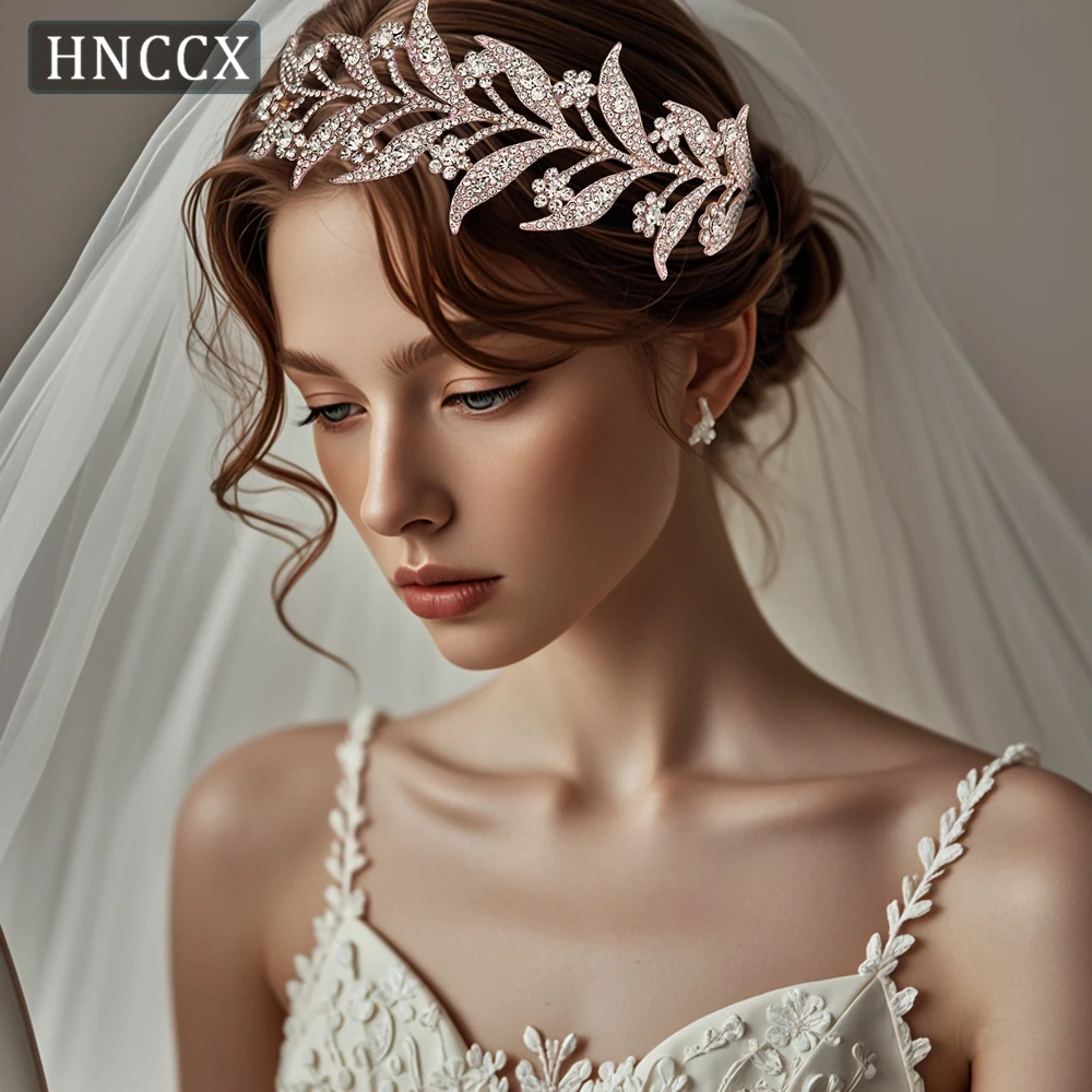 Rose Gold Color Bride Tiaras And Crowns Rhinestone Princess Headwear Wedding Hair Accessories Jewelry Crown Tiara CP326