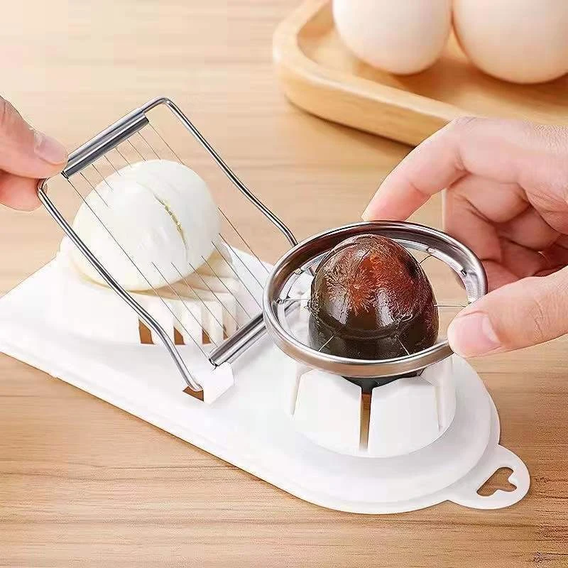 1pc, Egg Slicer, 2 In 1 Stainless Steel Egg Slicer For Hard Boiled Eggs,  Egg Cutter, Heavy Duty Slicer, Kitchen Gadgets, Kitchen Stuff, Kitchen  Access