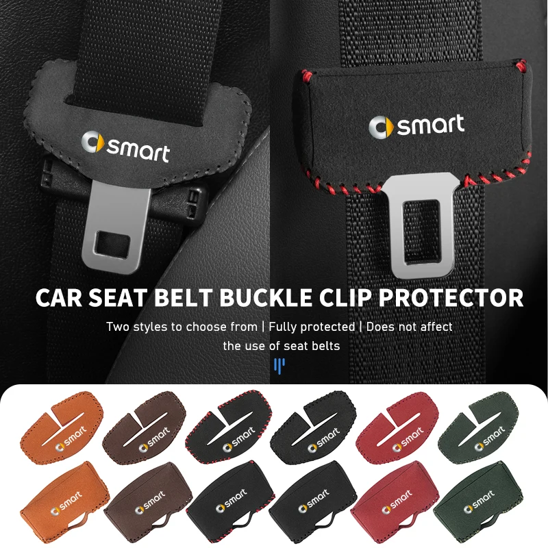 5Pcs Car Seat Belt Buckle Protector Clip Copertura Anti-Collisione Per Smart Fortwo Forfour 451 453 450 452 454 Roadster Coupe