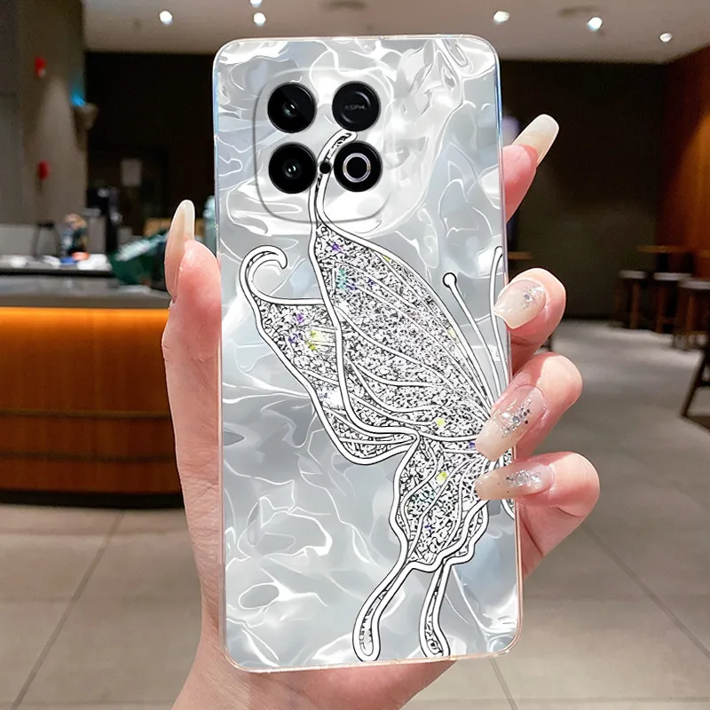 Clear Fashion Butterfly Flower Soft TPU Silicone Phone Cover