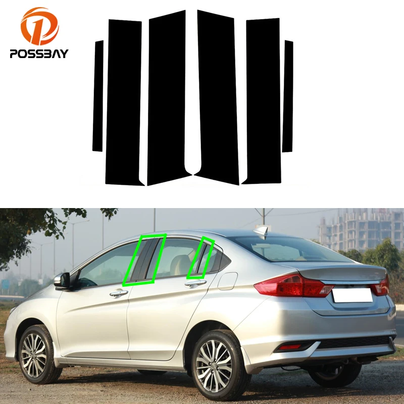 

Car Window Pillar Posts Door Trims Cover BC Column Sticker for Honda City 2015 2016 2017 2018 2019 Accessories Exterior Parts