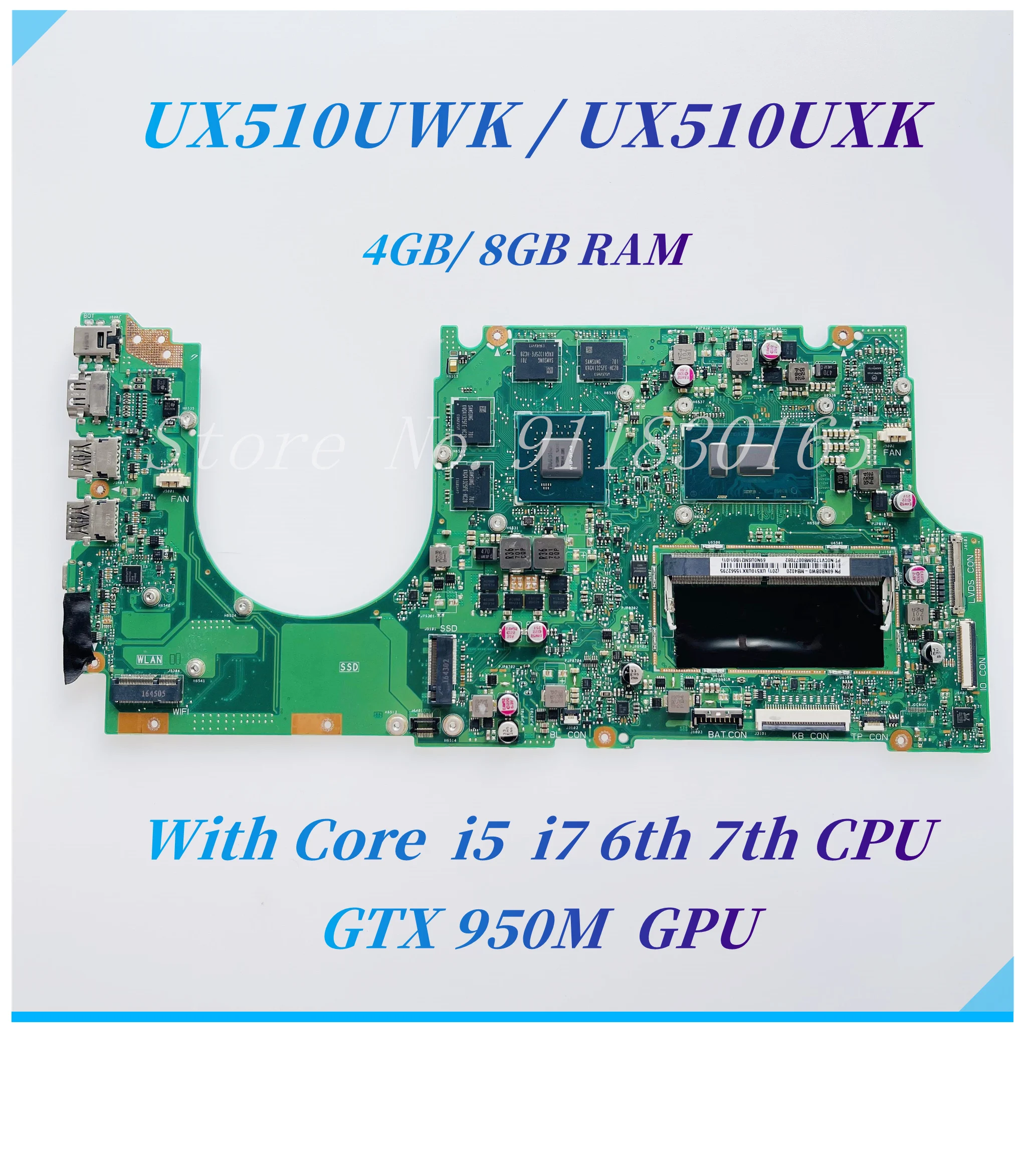 UX510UWK Mainboard For ASUS UX510UX UX510UWK UX510UW UX510U U5000U
