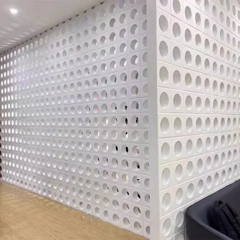 Background Wall Mold Creative Round Hole Plastic Handmade Diy Combination Ornaments Antique Indoor Park Courtyard Size 20X20X6Cm