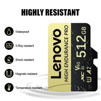 Lenovo High Speed Micro SD Memory Card 512GB 4K Full HD Video Compatible with Phone GoPro Action Camera 64GB 128GB 256GB 3