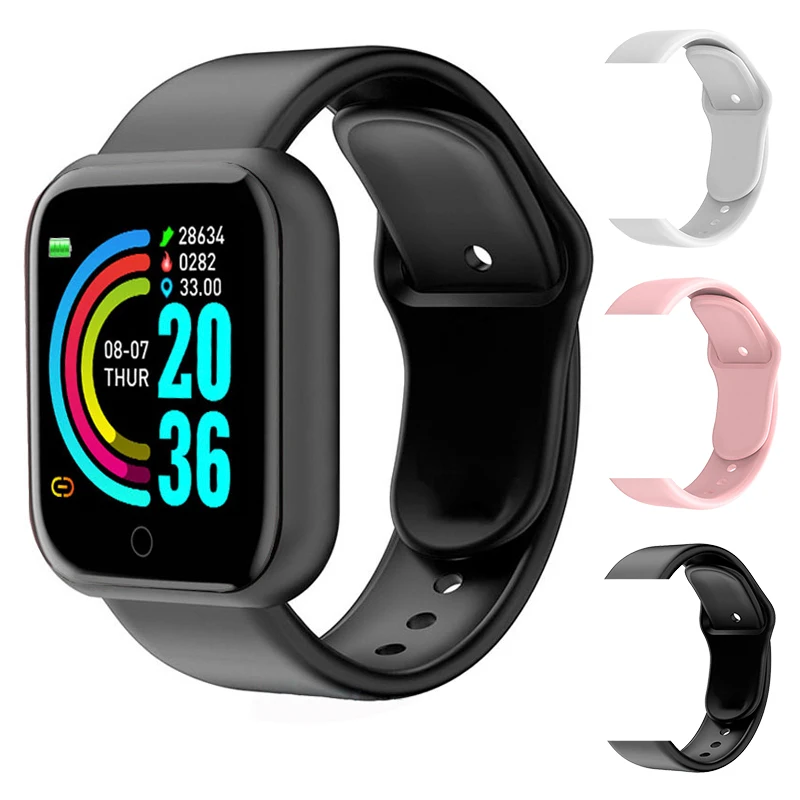 D20 Smart Watch Men Sport Fitness Tracker Blood Pressure  Heart Rate  Monitor Y68 Women Bracelet For Android IOS Xiaomi Kids 