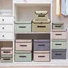 Foldable Clothes and Miscellaneous Items Storage Box Convenient Dustproof Box with Cover Folding Storage Box Wardrobe Organizers 1