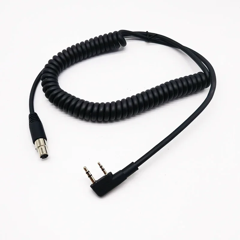 2Pin for Baofeng Kenwood Walkie Talkie to Mini XLR5 Jack Adapter Coiled Cable for GA Military Aviation Helicopter Radio Headset airbus aviation headset accessories lemo 6 pin spring cable diy cable for airbus aviation headset