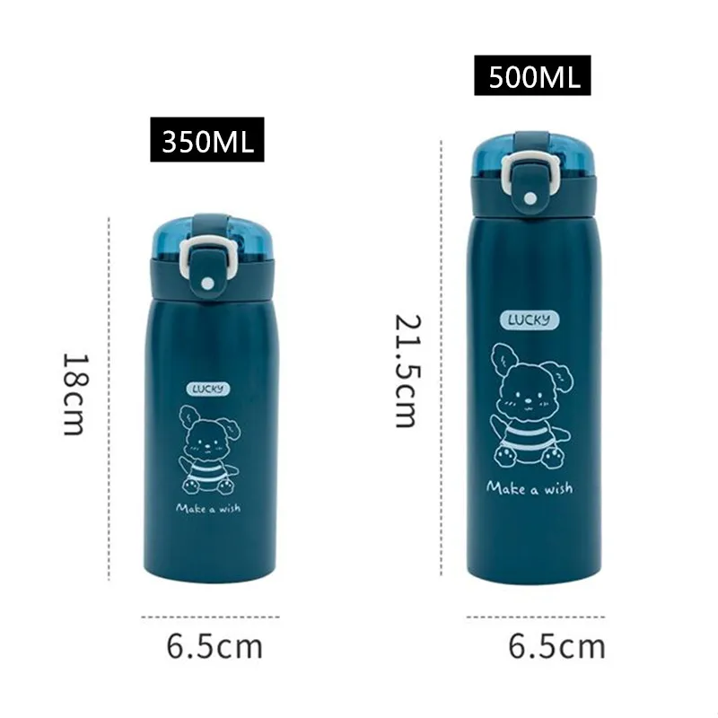 Kawaii Stainless Steel Water Bottle For Children Thermos Cute Insulated  KoreanThermal Cup For Hot Cold Drink Tea Milk 350/500ml