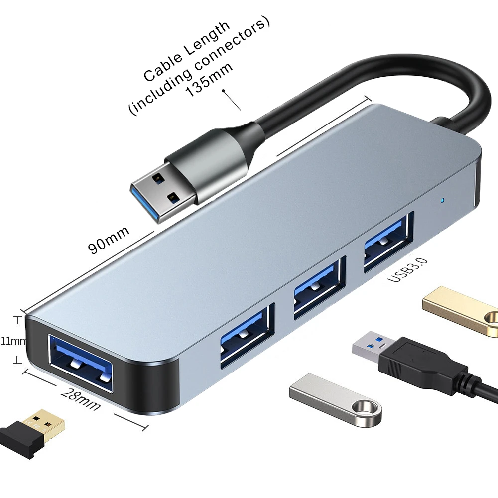 em 1 Hub, Adaptador Compatível com HDMI,