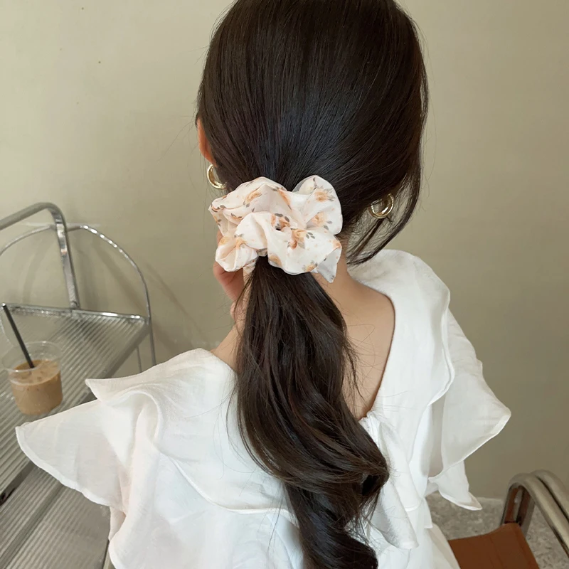 3pcsElegant Simple Style Hair Bands, Sweet Flower Hair Bundles, French Accessories, Gut Loop Bands