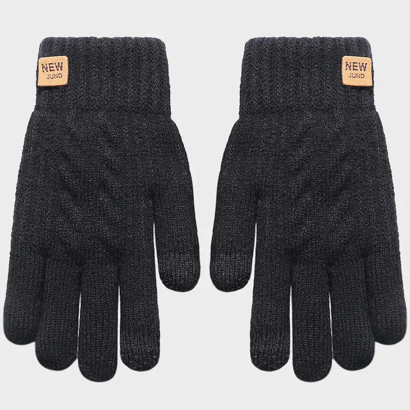 Fleece Lined Fashion Warm Cable Knitted Winter Touch Screen Gloves