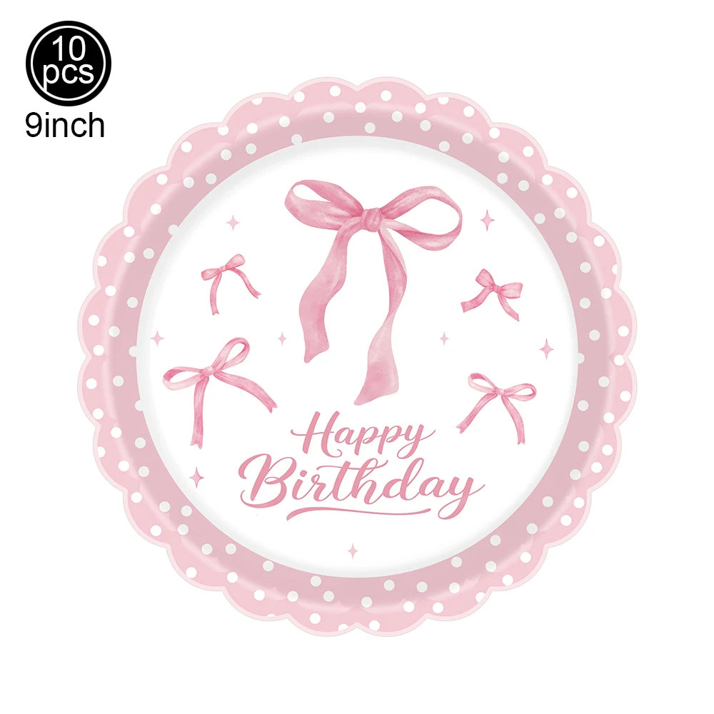 Pink Bow Party Banner Decorations - Stylish Hanging Triangle Flags for Weddings, Bridal Showers, and Birthdays