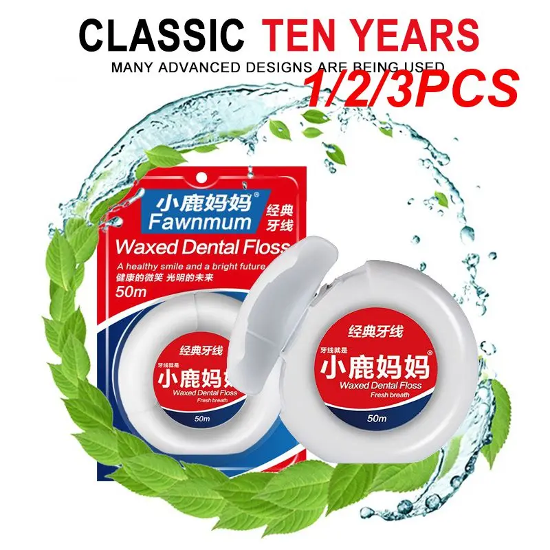 

1/2/3PCS 50m Portable Floss Teeth Flosser Oral Care Peppermint Micro Wax Picks Tooth Cleaner Health Hygiene Supplies With