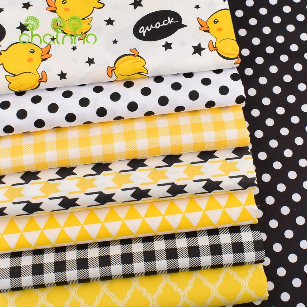 Chainho,Printed Twill Weave Cotton Fabric,Patchwork Cloth,DIY Sewing Quilting Material,Little Duck Series,2 Specification,CC216