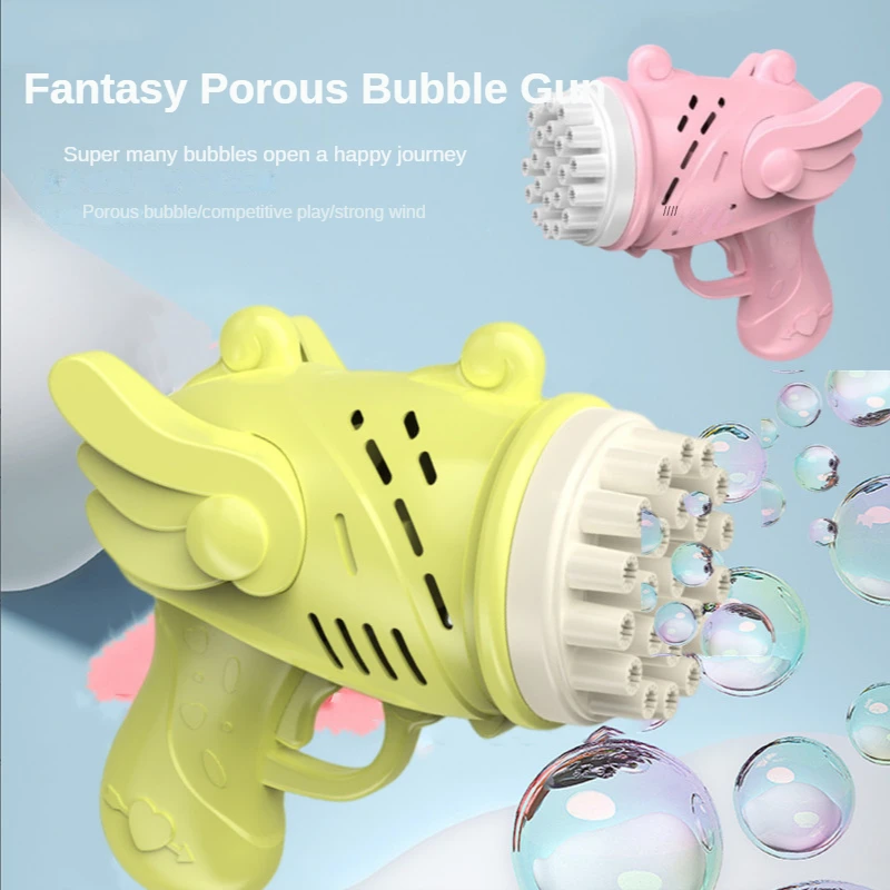 Electric Bubble Maker Machine Gun Bazooka Party Flashing Light Auto Blower Soap Ball Water for Children Kid Outdoor Bubbl Toys 3