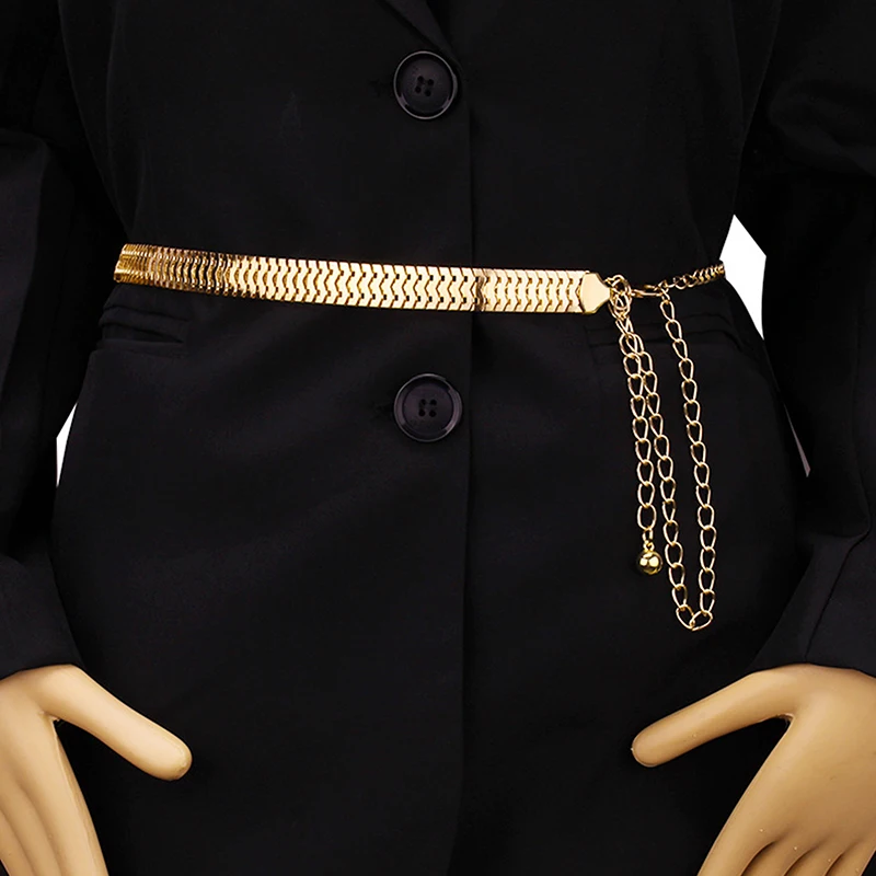 

Fashion Simple Chain Belt Women Lady High Waist Gold Color Belts Waistband For Party Jewelry Dress Metal Creative Chain Belt