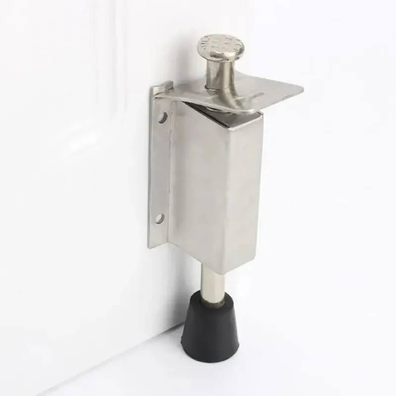 Kickdown Door Stopper Stainless Steel Spring Loaded Foot Pedal Door Stops Holder Heavy Duty Locks Holder 140mm deurstopper