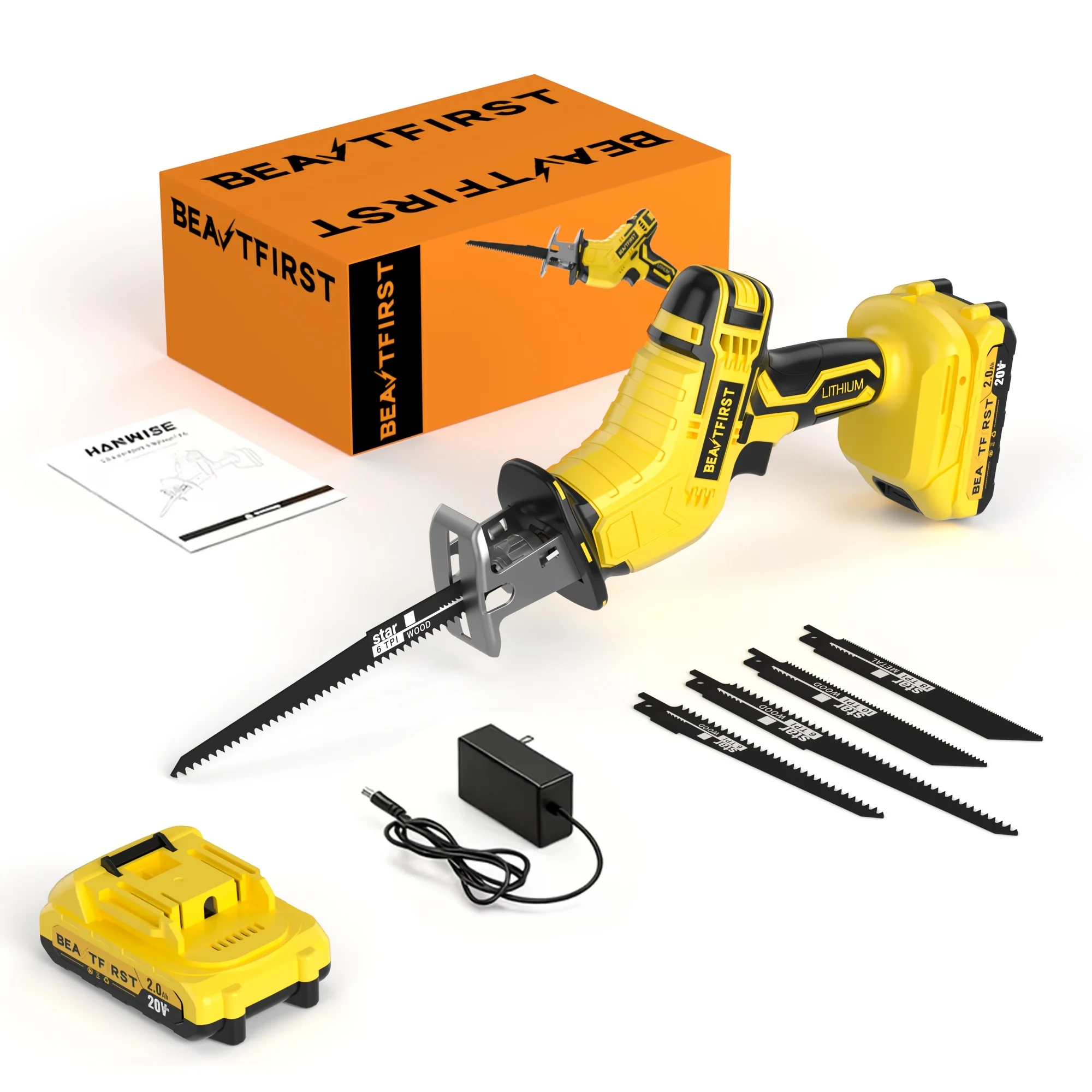 150W Upgraded Brushless Reciprocating Saw — 0-3500 RPM Variable Speed ​​Saw