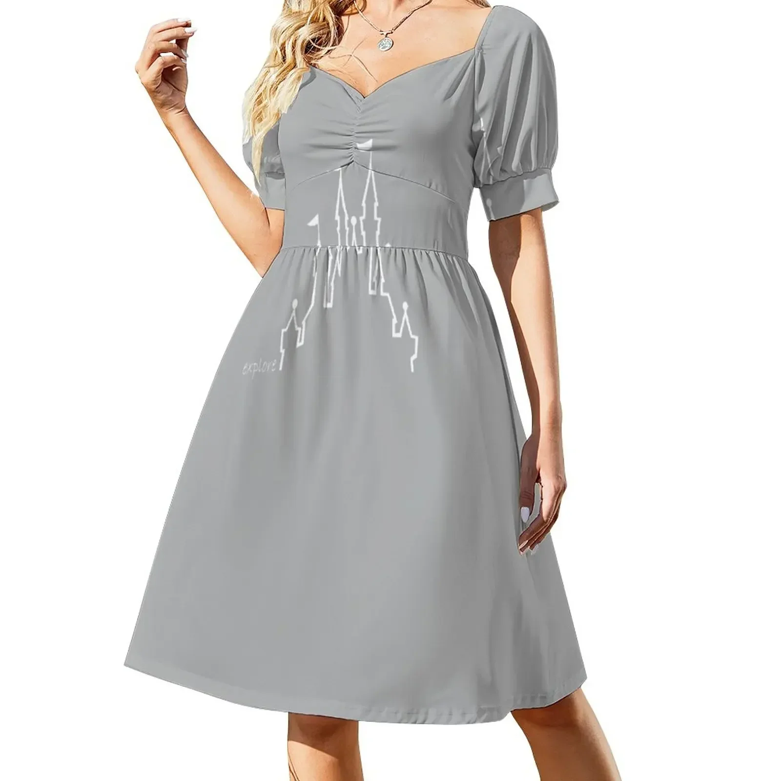 thumbnail image 1 of Vestido de manga corta Castle - Explore Series, vestido de verano para mujer, vestidos de noche para mujer, vestidos de mujer, 1 of 7