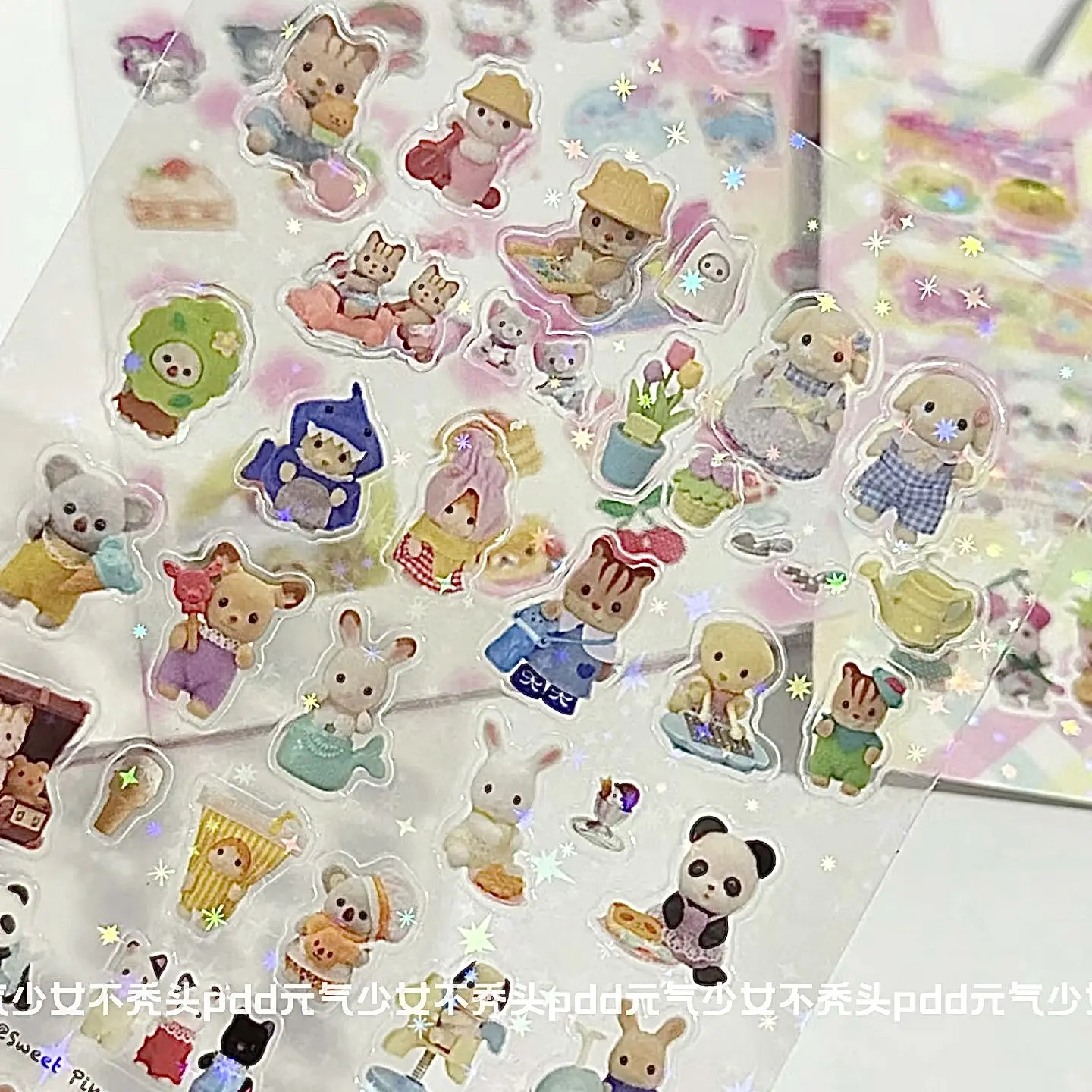 Sylvanian Families Cartoon Waterproof Stickers Pack Cute Water Bottle Laptop Skateboard Scrapbook Anime Accessories 2