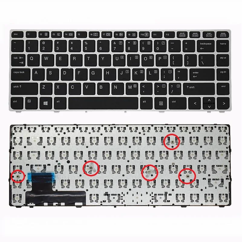 

Новая английская клавиатура US для HP EliteBook Folio 9470M 9470 9480 9480M 702843-001 с подсветкой и серебристой рамкой