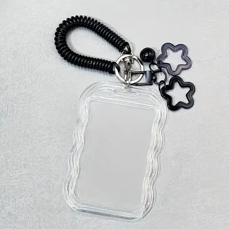 Retractable ID Holder with Keychain & Wrist Strap - Secure & Stylish Card Accessory