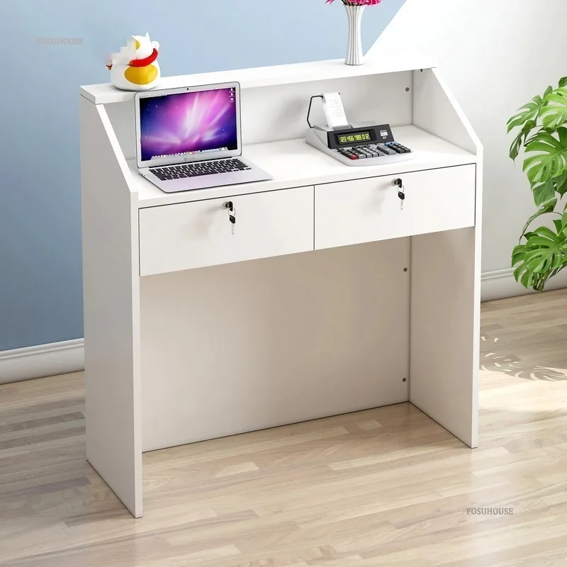 Modern Commercial Reception Desks Cashier Shop Small Convenience Store Front Desk Clothing Store Bar Table Cashier Counter R