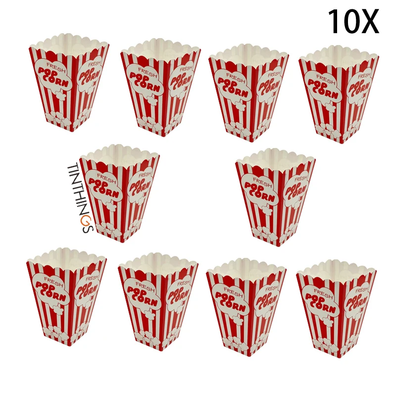 Scatole Pop Corn, Ouinne 24PCS Sacchetti di Carta, Rosso e Bianco Strisce  Quadrato Porta per Popcorn Dolci Spuntini del Partito Cinema Feste :  : Casa e cucina