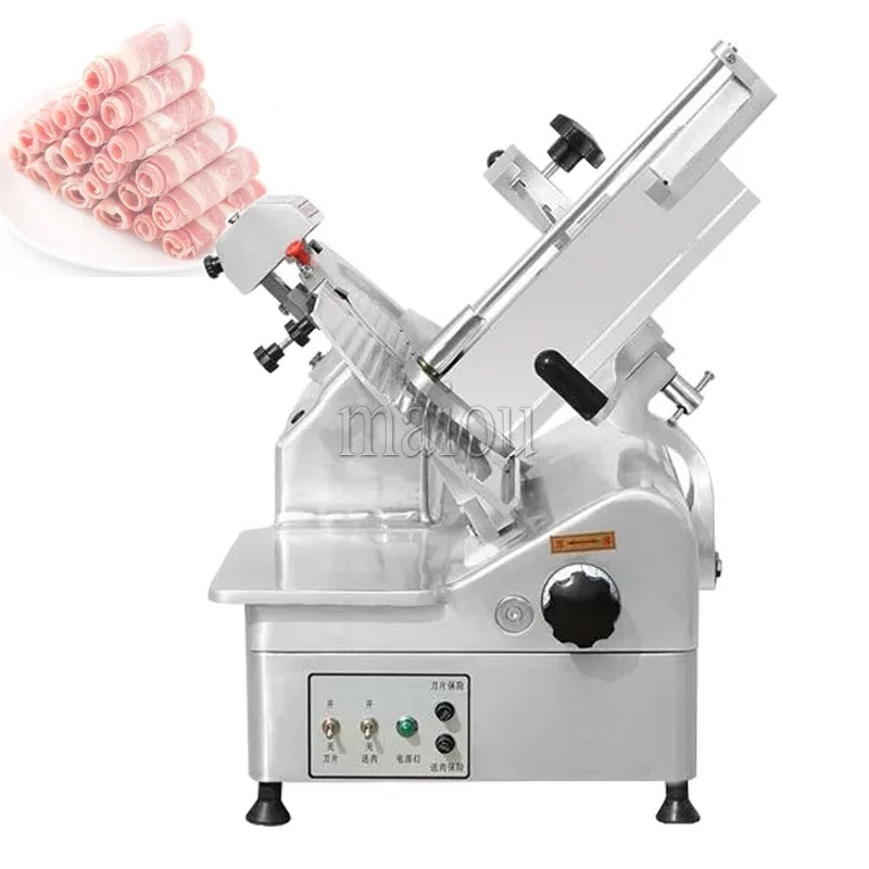 

110v/220v Electric Meat Cutter Fully Automatic Commercial Household Lamb Roll Frozen Meat Grinder Ham Bread Slicer