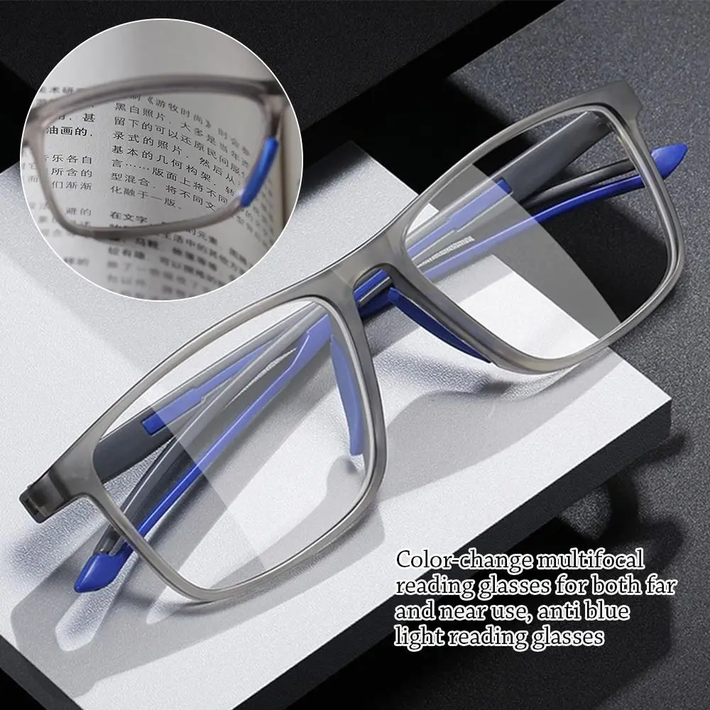 

Blue Ray Blocking Anti-Blue Light Reading Glasses Multifocal Progressive Near Far Hyperopia Glasses Ultralight Photochromic