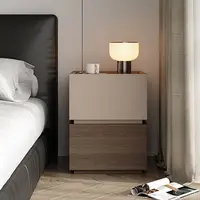 Table de chevet en bois, rangement moderne, tiroir de rangement léger, chambre à coucher de luxe, meuble de chevet en bois massif, casier 1