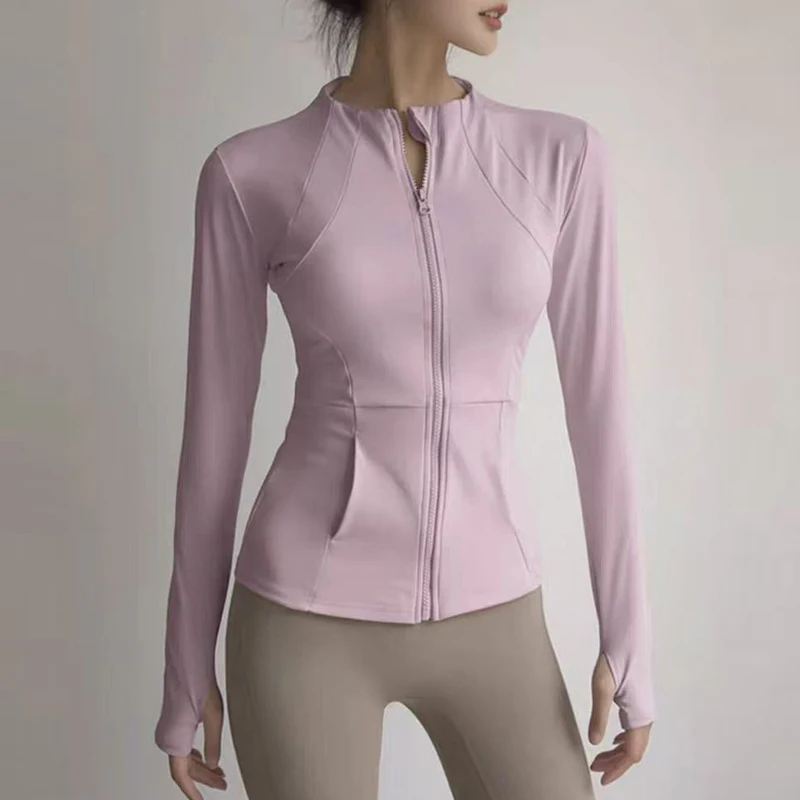 Giacca sportiva donna con zip e collo alto