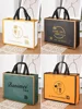 100pcs Personalised Print Logo Waterproof film non-woven fabric Gift Bag Phnom Penh Advertising Shopping Eco Bag Customized Logo 6
