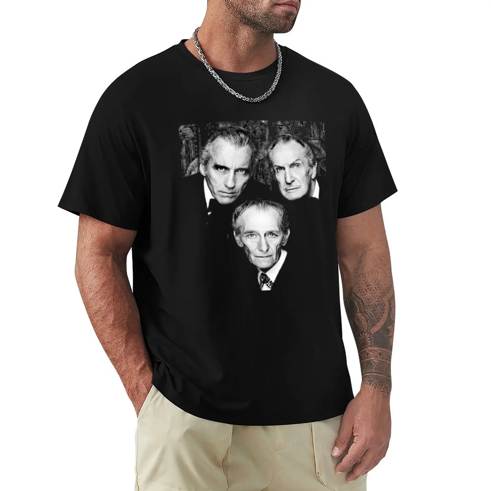Peter Lee Vincent Price Et Peter T-Shirt Peter Lee Vincent Price Et Peter Cushing Dracula Vampire Cult Film T-Shirt