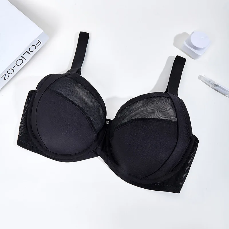 Plus Size Minimizer Bra Full Coverage Lift Support for Large Bust Wirefree Comfort Breathable Mesh Anti-Sagging E F G H I Cup 6