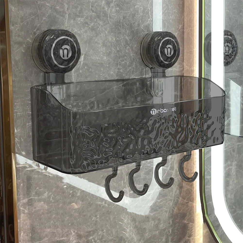 Suction Cup Shelf Light Luxury Style Suction Cup Rack Shower Organizer Bathroom Shower Shelves for Kitchen Bathroom