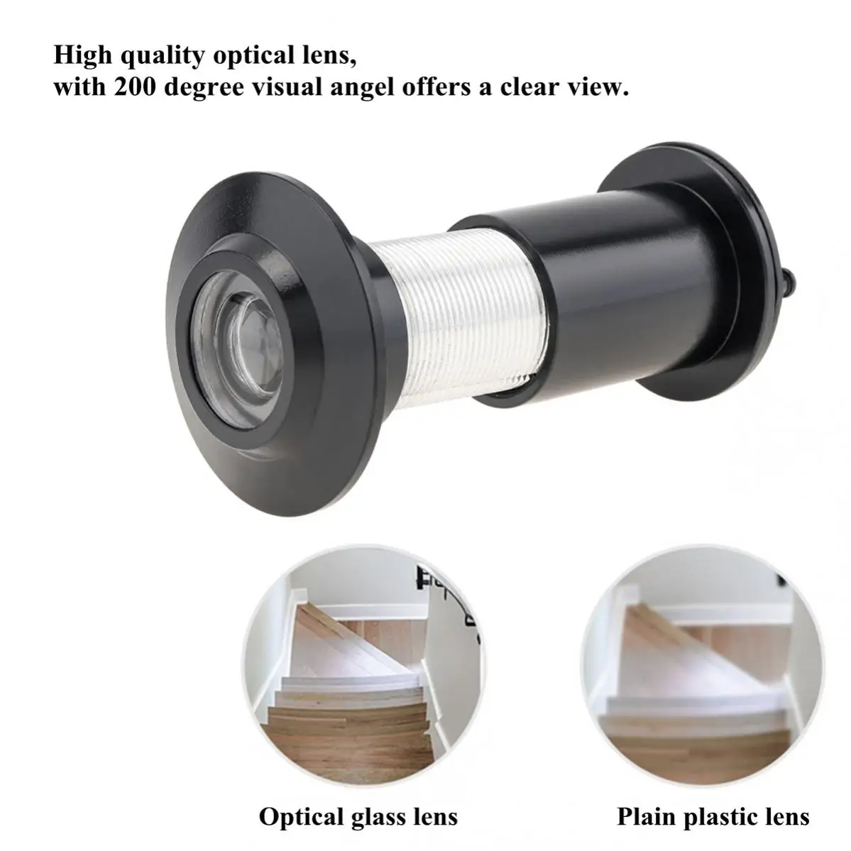 Alloy 200 Degree with Rotating Privacy Cover Door Viewer Peephole for Home Office Hotel 1.8inch to 3inch Doors Thickness Door door peephole