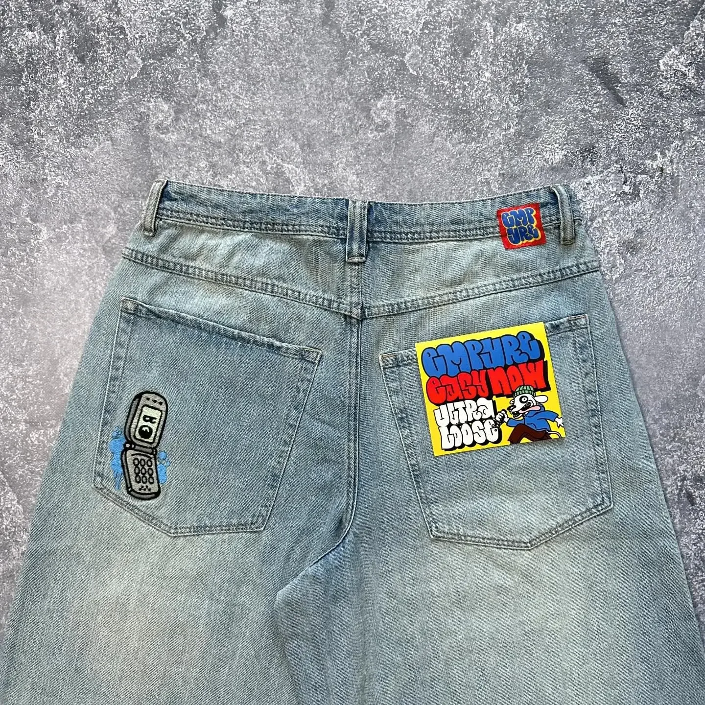 Empyre Shorts Y2K Gothic Hip Hop Cartoon Graphics Embroidery Baggy Jeans Denim Gym Shorts Men Women High Waist Basketball