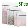 5Pcs Mesh Laundry Bags Durable Honeycomb Mesh Laundry Organizer Bags Reusable Washing Machines Bag 1