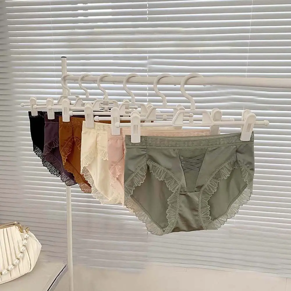 

Breathable Female Underwear Lace Cotton Crotch Cross Thin Belt Middle Waist Sexy Satin Panties Lingerie Lady's Briefs