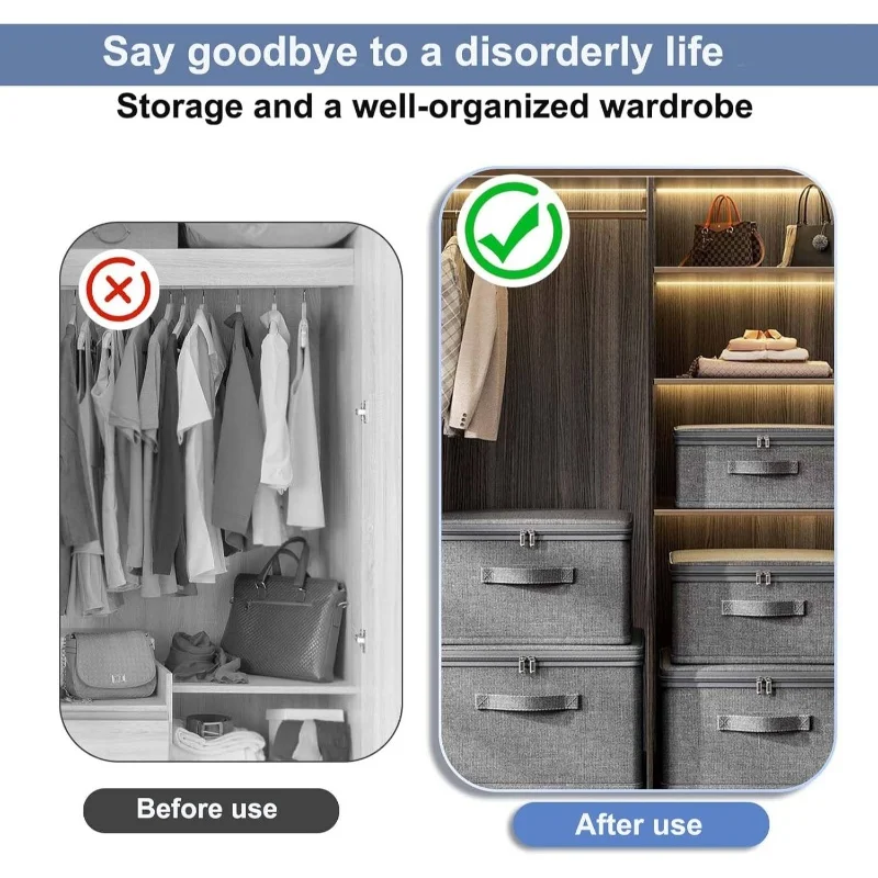 Clothes storage Box with zipper Large Capacity Folding Clothes Quilts Organizer Bag Wardrobe Organizer Underwear Storage Box