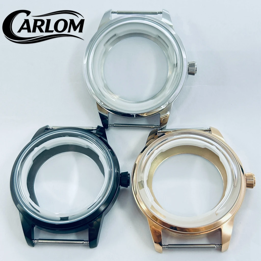 Elegant 40mm Cocktail Arch Watch Case - Silver, Black, Rose Gold Finishes