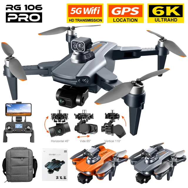 RG106 MAX GPS Drone 6K Professional Dual HD Camera with 3-Axis Gimbal FPV Obstacle Avoidance Brushless Foldable Quadcopter Toys 1