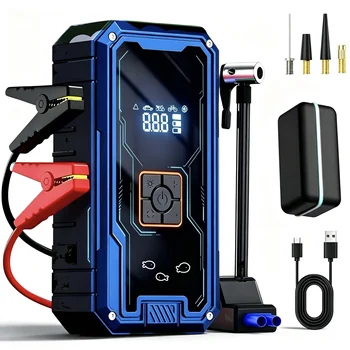 3000A Peak 180Psi Car Emergency Multifunction 12v Battery Booster Tire Inflator Super Compressor Jump Starter Power Bank AirPump 1