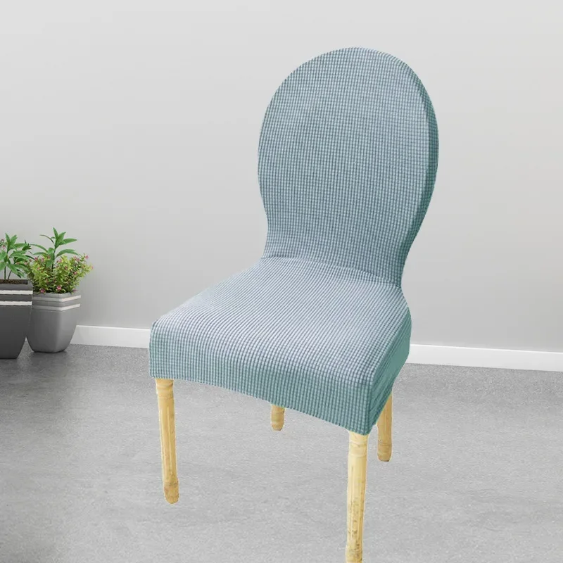 Round Back Chair Cover Jacquard Adjustable Large Size Luxury Chair Pad Case 2024 Christmas Seat Cover Streach Dining Chair Cover 5