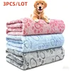 3 PCS Soft and Fluffy Quality Pet Blanket, Cute Paw Print Dog Blanket, Plush Pet Mat, Warm and Comfortable Cat and Dog Blanket