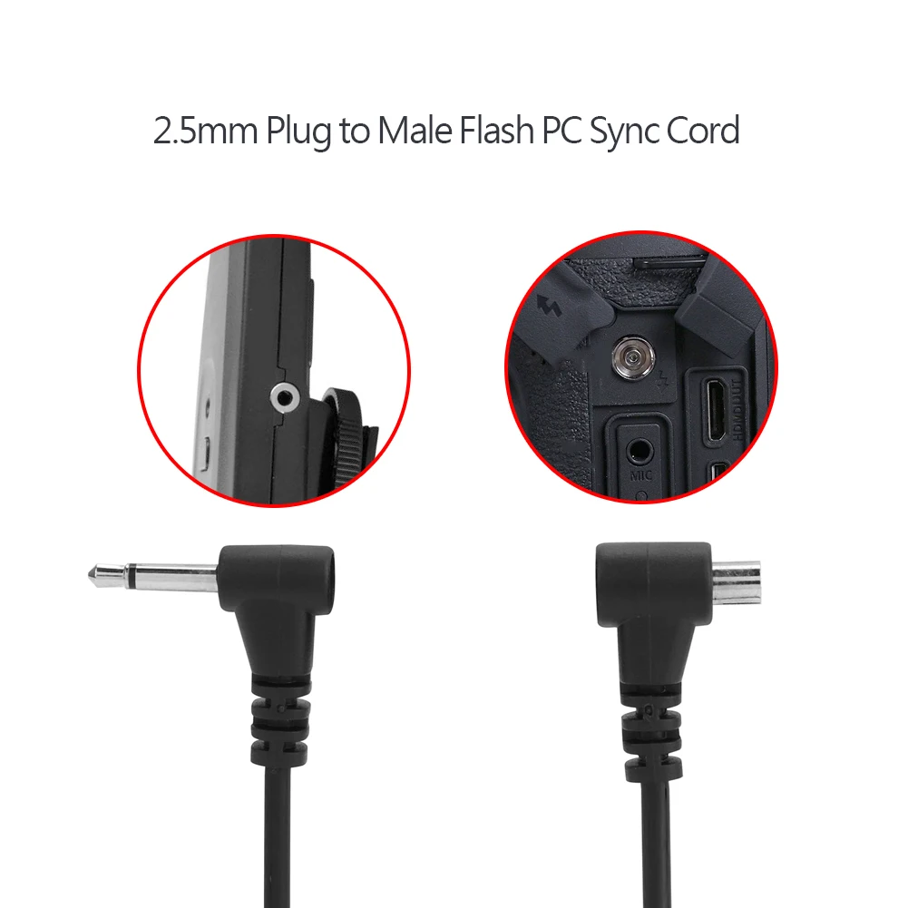 Flash PC Cord PC Sync Cable Sync Cable Cord 12-Inch/30CM Lightweight Flash 2.5mm Plug to Male