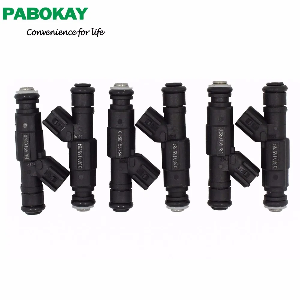 

Set of 6 Pieces x 4-Hole Upgrade Fuel Injectors For 99-04 4.0L Jeep Cherokee 0280155784 4854181 4667938 RL669938AB FJ570 FJ454