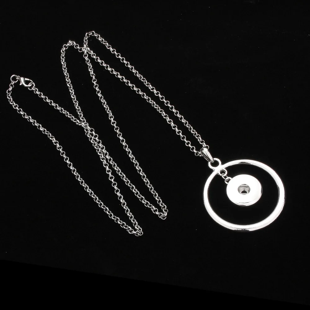 12pcs Simple Style Metal Round Snap Button Necklaces Fit 18mm Snap Buttons Jewelry
