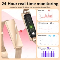 LIGE Call Reminder Smart Bracelet Sleep Heart Rate Monitoring Sport Fitness Tracker Couple Smart Wristband with Free APP 2 Bands - Image 2